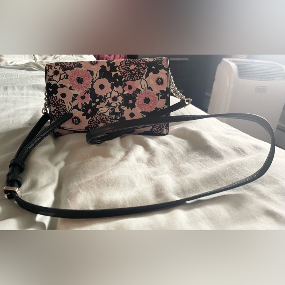 Kate Spade Pink & Black Dahlia Floral Crossbody